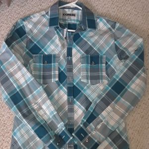 Express Fitted long sleeve button up